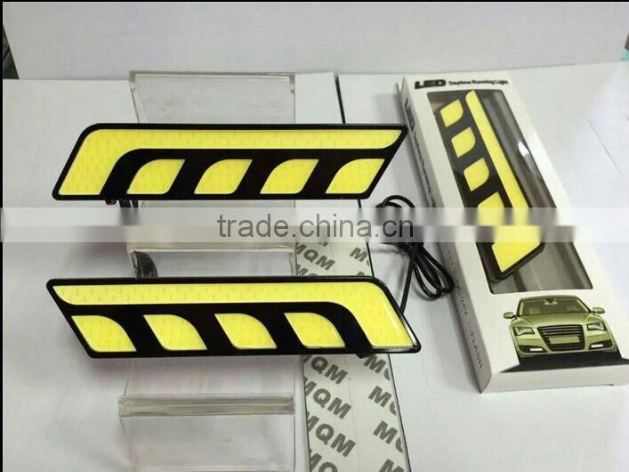 2015 newest car daytime turnning light drl white with yellow color cob led