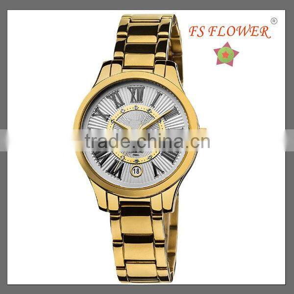 Nice New Stainless Steel Watch Diamond Jelly Buckle Watch With Calendar 2014