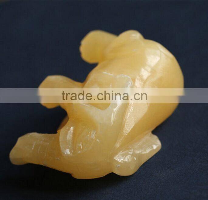 yellow crystal gemstone animals elephant carving