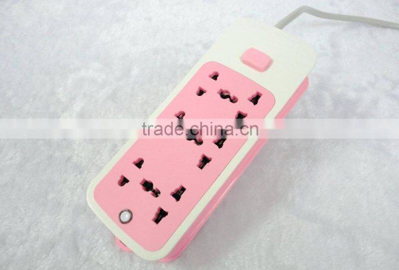 6 Way Candy Color Multi Universal Electrical Power Extension Socket