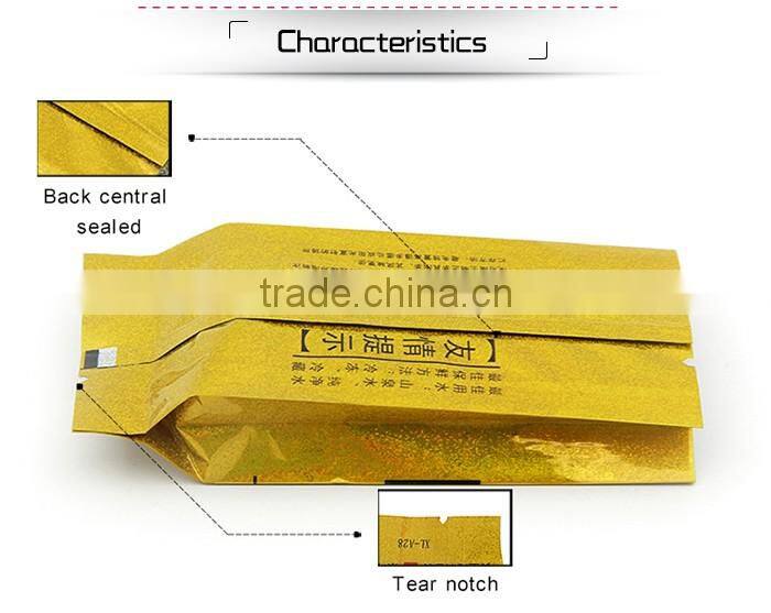 Laminated printed wholesale tea coffee pouch design side gusset in alibaba