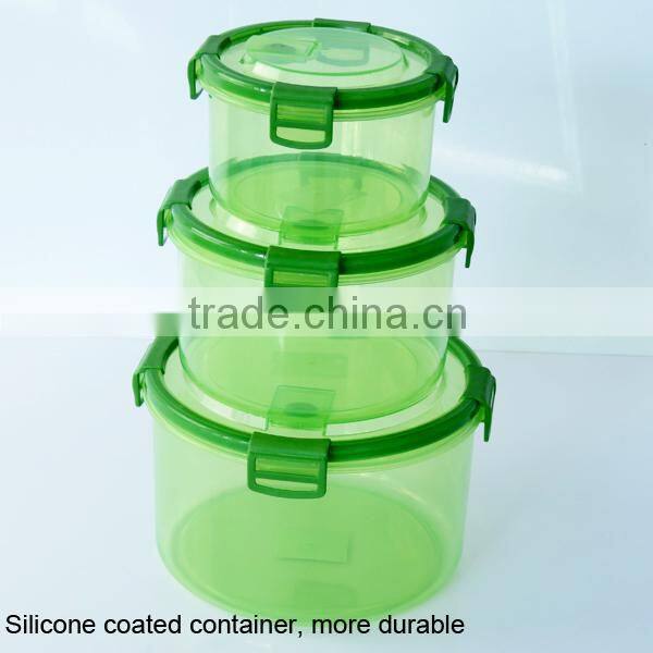 silicone co-injected airtight waterproof lids container(Round)