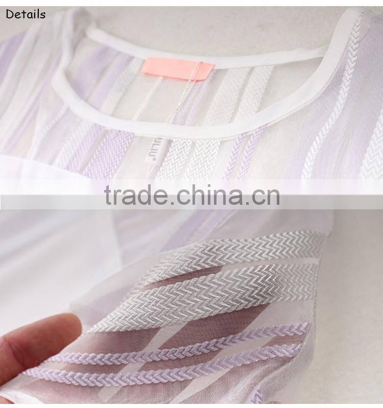 2016 Summer Sexy Lady Embroidery Design Elegant Chiffon Short Sleeve Slim Blouses White Lace Patchwork Choli Blouse Designs