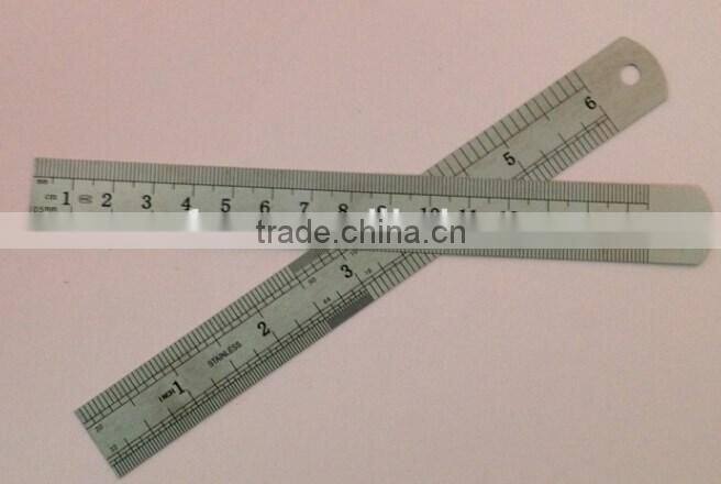Reliable 15cm Double Side Stainless Steel Measuring Straight Ruler , 15cm ruler