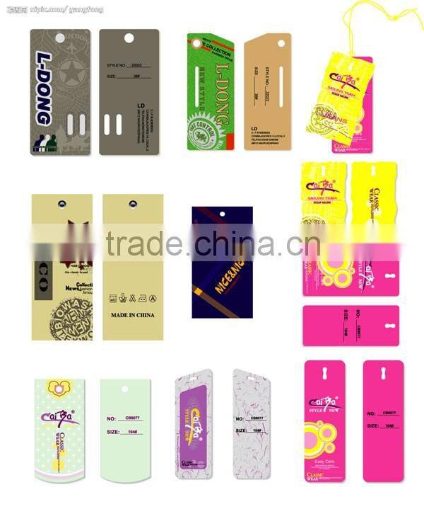 fashion cheap Price paper hang Tags For Clothing garment bag