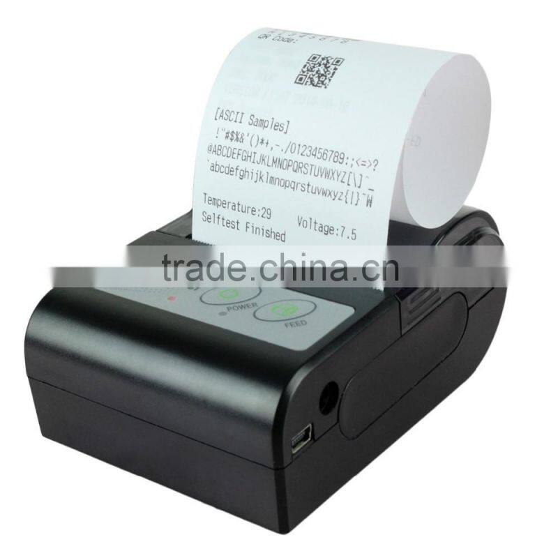 2015 Mobile Portable 58mm Thermal Receipt Printer Bluetooth Wireless Mini Printers Impressora for Android/IOS Black
