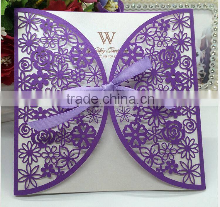 High quality decorating laser cut wedding invitations