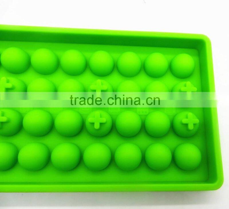 2016 New BPA free FDA food grade 40 cavity 12mm round sphere silicone chocolate mould ball