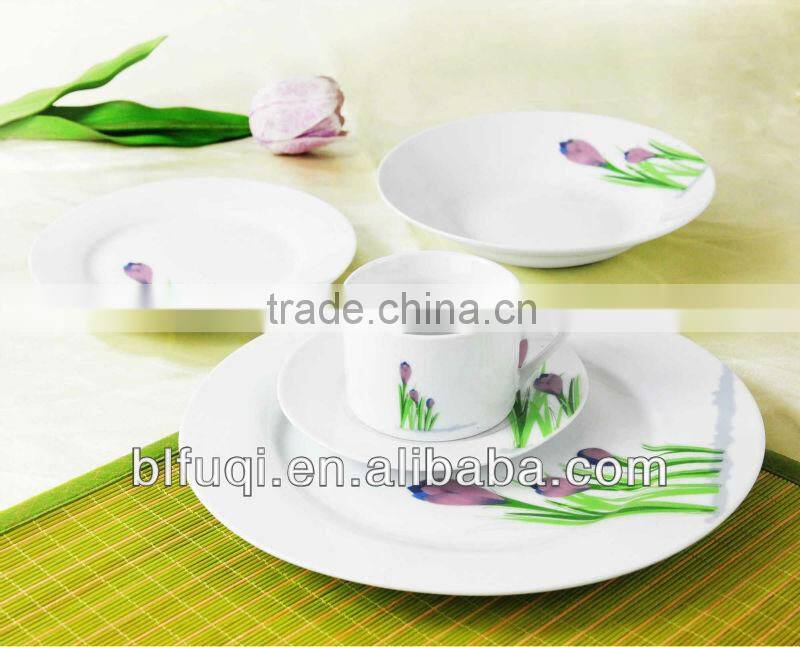 cheap bulk white square shape porcelain dinner plate with custom printing wholesale ceramic dinner plate & dish stock