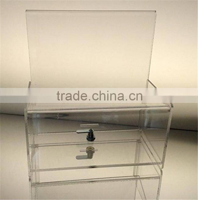 clear PMMA acrylic Plexiglass donation boxes