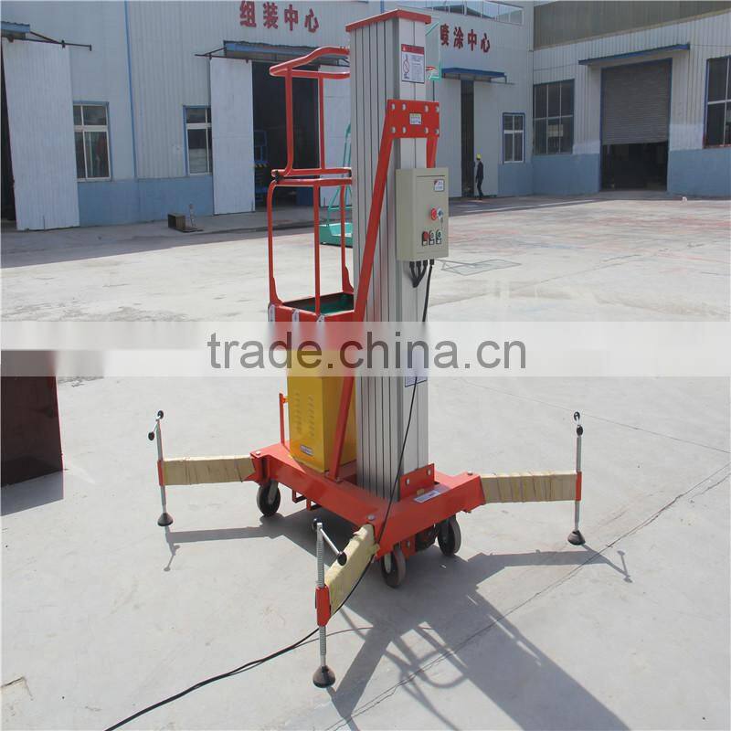 Single Mast Aluminum Alloy Lift Platform