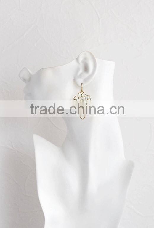 Large Gold Moroccan Filigree Earrings Boho Chic Bohemian Dangle Earrings