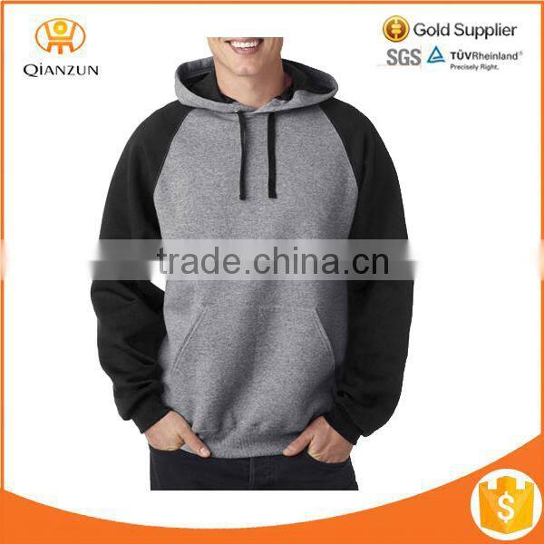 Men's Color Block Raglan Hoodie Pullover Sweatshirt