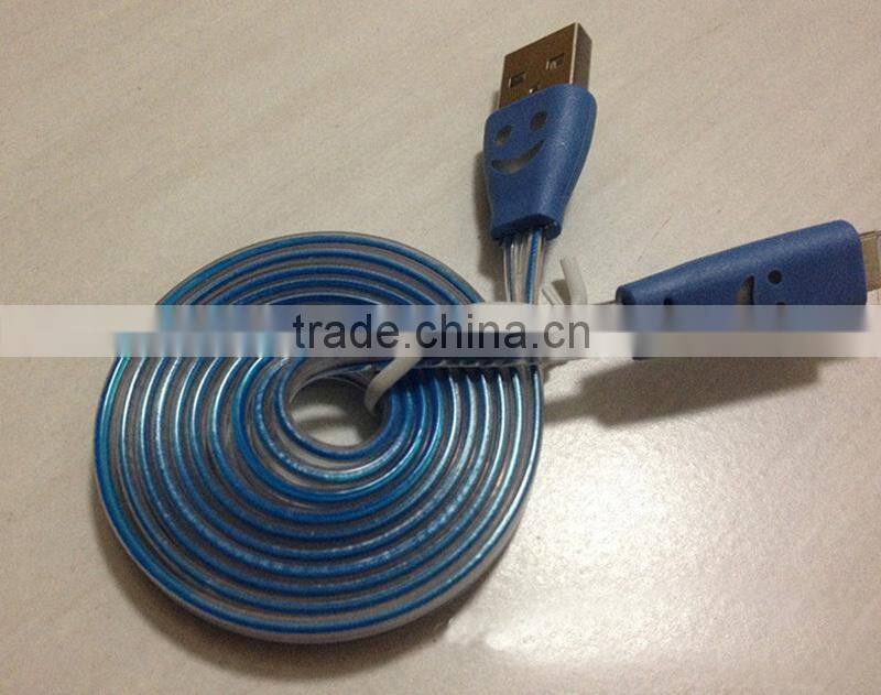 micro usb data cable with charging and data transferring function With LED Lighting