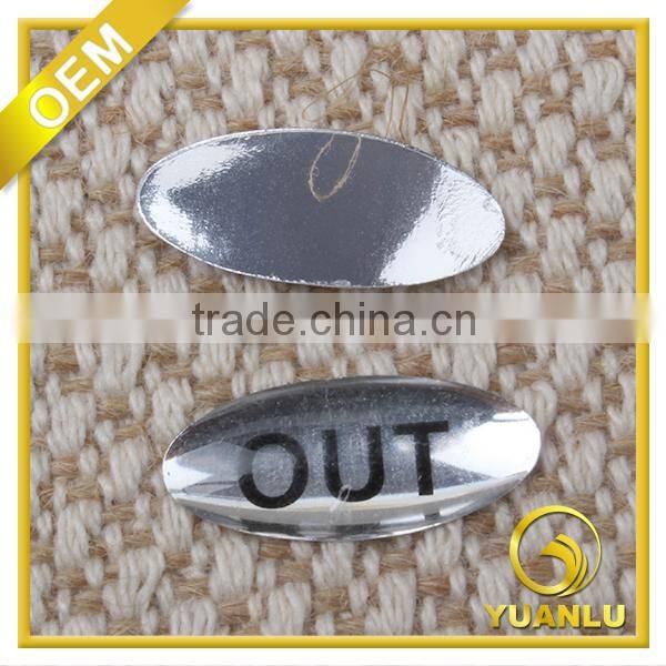 Hot Sale Custom oval shape 3d crystal epoxy sticker clear epoxy resin sticker