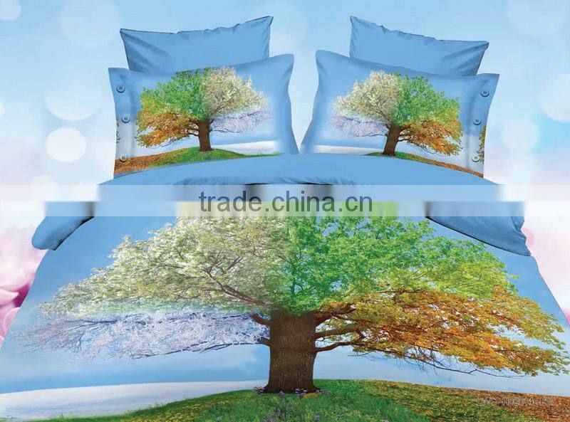 3d printed 100% polyester bedset,3d design bed sheet