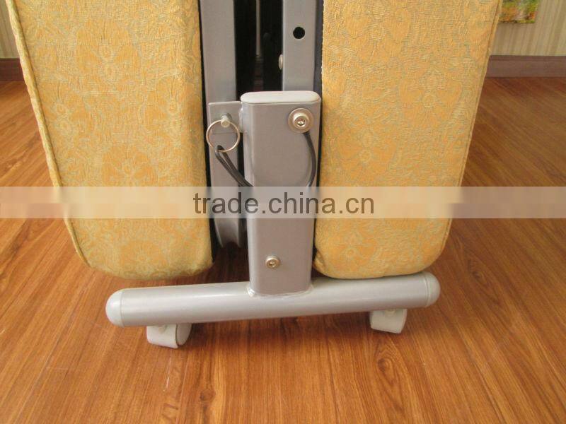 cheap fashionable beige yellow hotel metal folding bed
