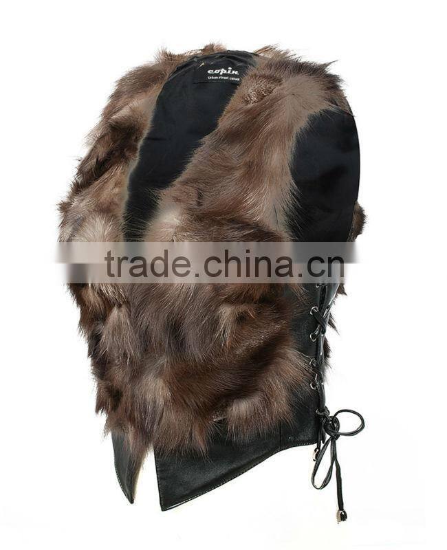 women's real rabbit and sheepskin vest
