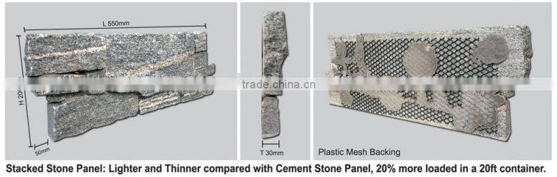 Hot Saled Gray Granite Exterior Natural Stone Wall Decoration