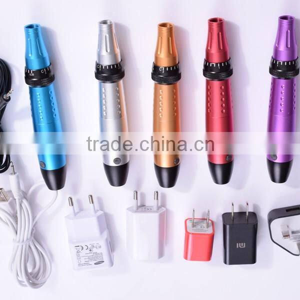 2016 rechargeable derma pen electric micro needles pen beauty equipment derma roller meso pen