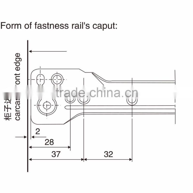 22 in Under Mounting Plastic Furniture Drawer Slides
