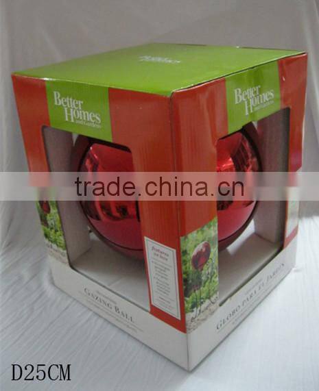 hand blown glass ball with metal stand,garden globe, large plating solid color ball