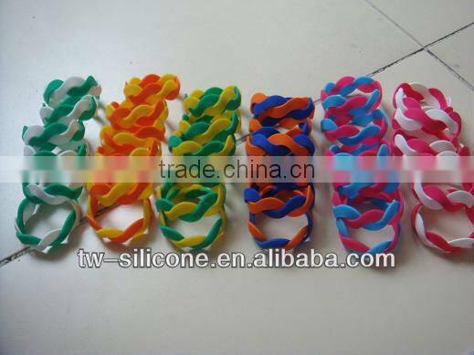 Eco-friendly cheap silicone chain bracelet jewelry wrist band