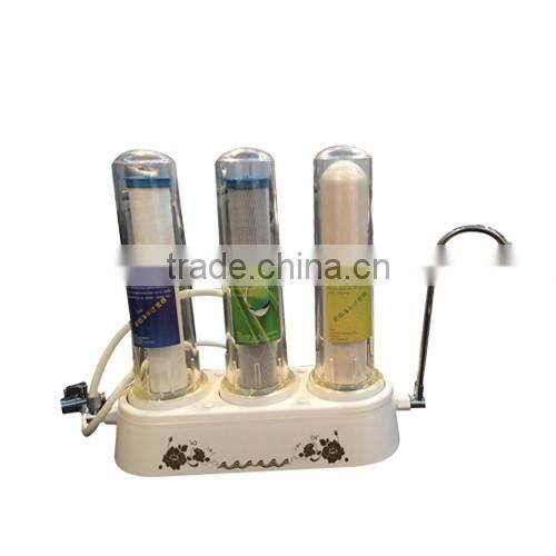 2 stage activated carbon and ceramic home use hot sale desktop water filter