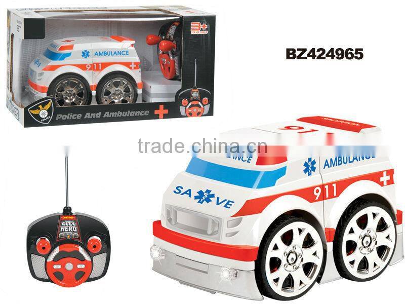 2 channels assembled remote control ambulance toy