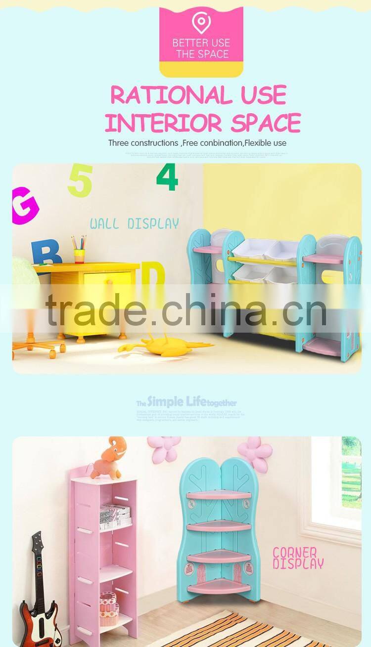 Children's bookcase kids plastic toy storage shelf