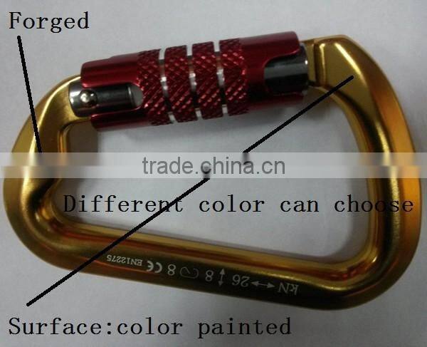 Carabiner safety snap hook and bulk with lock for climbing