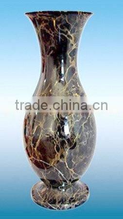 NATURAL BLACK AND GOLD MARBLE FLOWER VASES