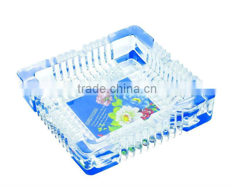 Glass ashtray with decal and spray color,high quality glass ashtray