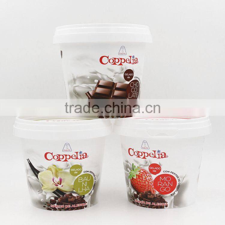 In mould labelling ice cream containers recyclable,ice cream packaging box with lid,ice cream packaging suppliers in china