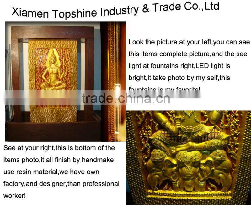 Own Factory Handmake Resin Indoor Golden Big Buddha Water Fountain