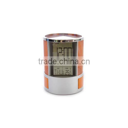Multifunction table clock,digital clock with pen holder for gift