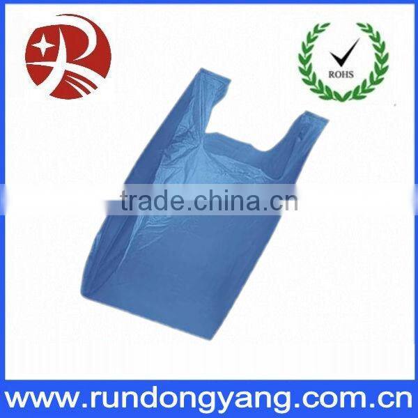 Wholesale black plain plastic t shirt bag for grocery