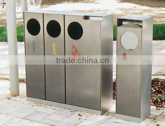 Arlau metal steel street sorted trash can