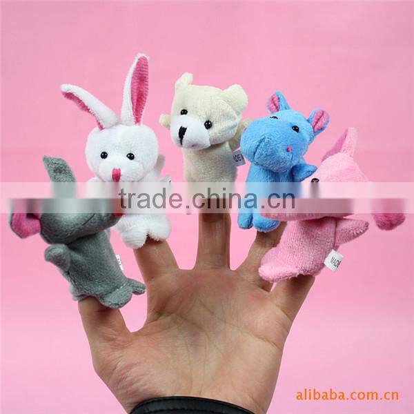 Plush animal puppets,Cartoon Animal Finger Puppet