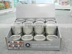 SS mini cylinder magnet tin cans for spice /herb