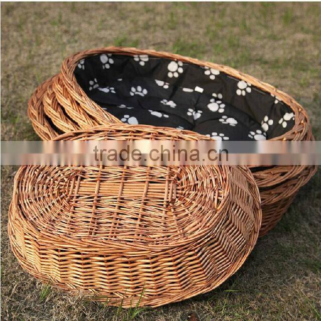 2014 Hot sale cheap cute wicker rattan pet house pet bed cat