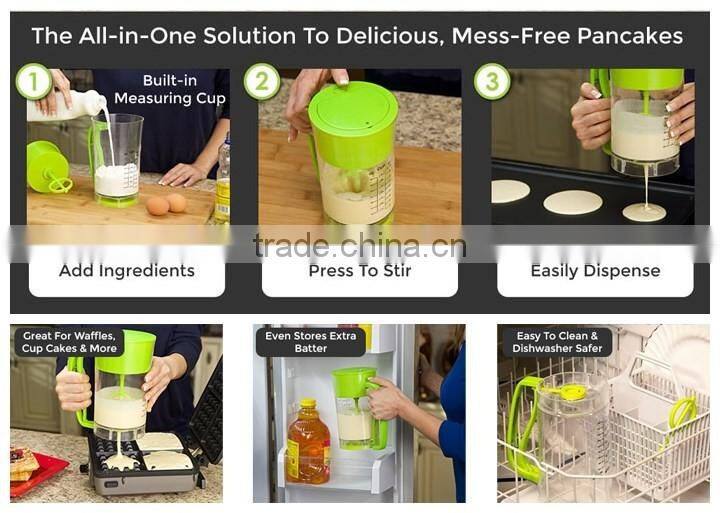 NBRSC Home Kitchen Tool 4 Cup Battery Powered Pancake Maker Cake Mixer Batter Dispenser As Seen on TV