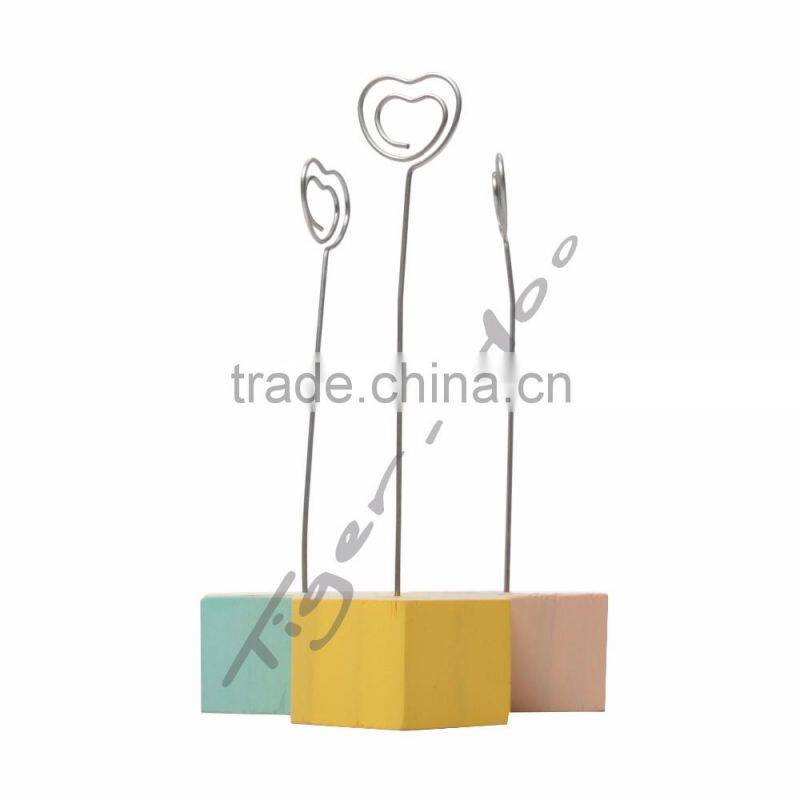 Promotional Cheap Price Wooden Fancy Memo Clip Metal Cube