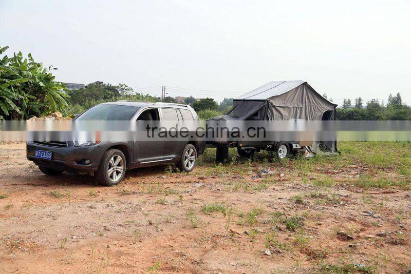 Customized galvanized steel rear folding off road camping travel trailer