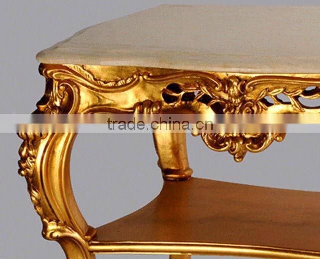 European style with marble top antique gold side table/console table FA-169P-01