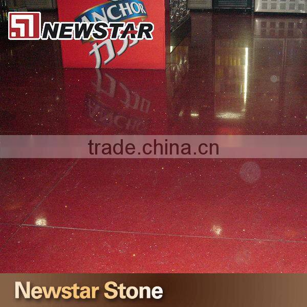 Polished red shimmer starlight quartz stone