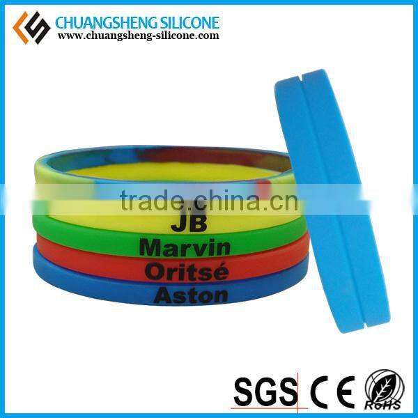 2016 most fashion Bar code silicone abroad bangles, promotional wirstband,