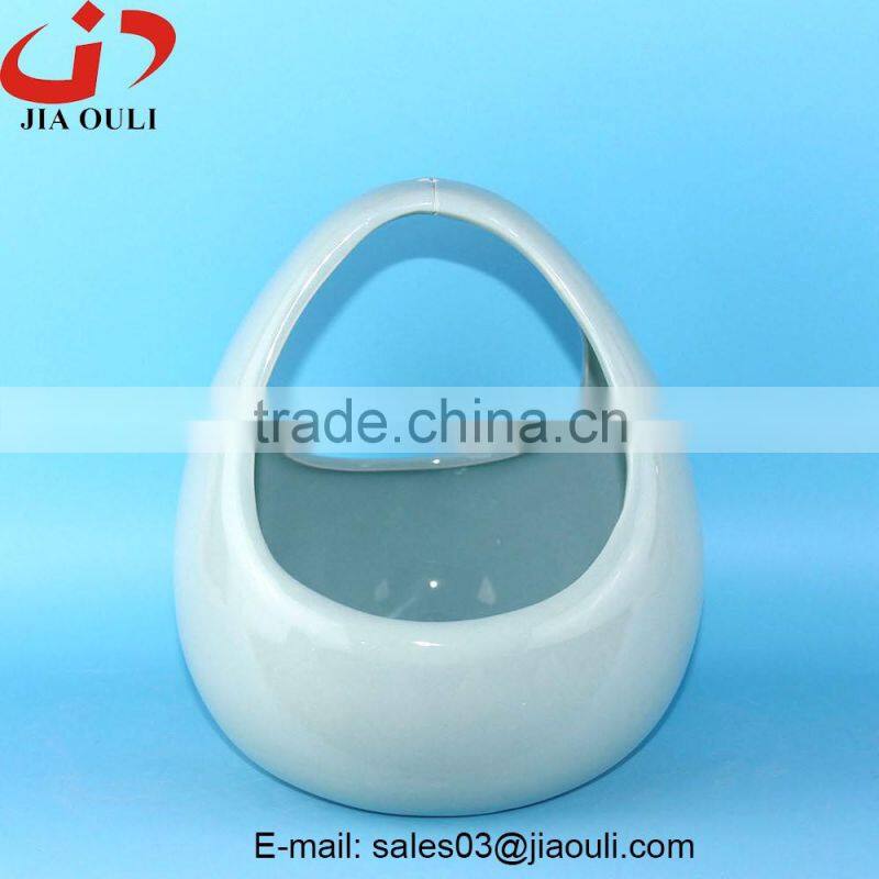 New design EASTER decoration Ceramic egg basket