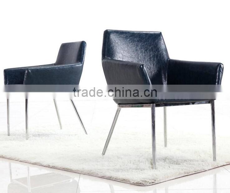 chic modern stainless steel leather show chair restaurant coffee shop club bar chair customized project furniture top supplier