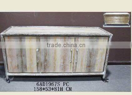 New solid wood vintage cafe Western restaurant table and chairs combination display rack